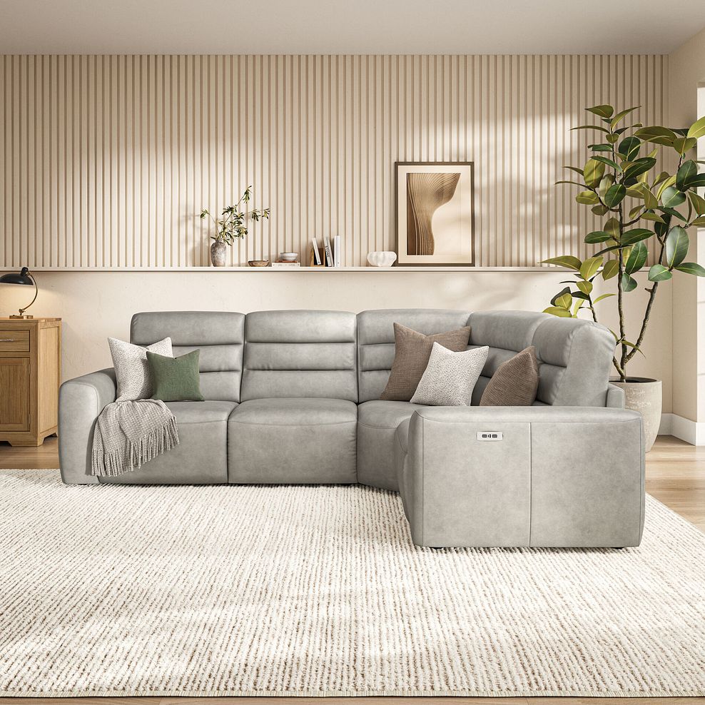 Cohen Group 2 Electric Recliner - Left Hand in Virgo Platinum Leather 3