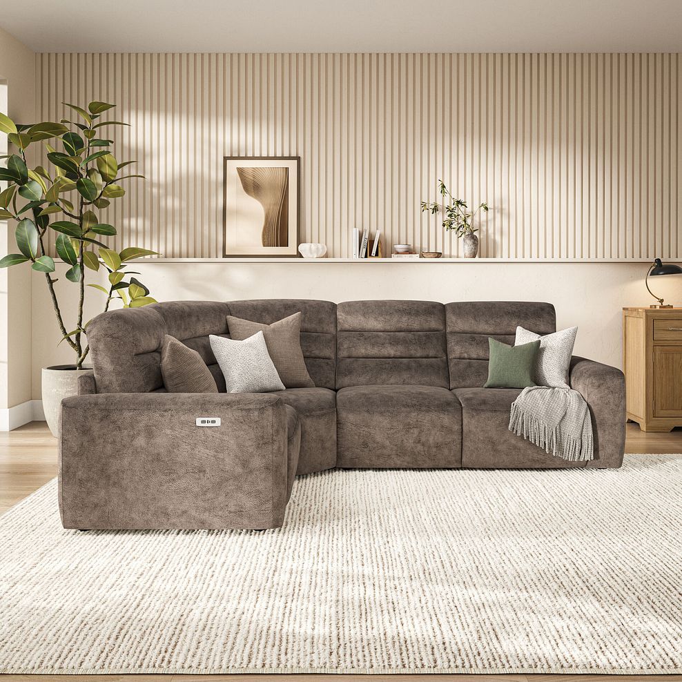 Cohen Group 2 Electric Recliner - Right Hand in Dapple Chocolate Fabric 3