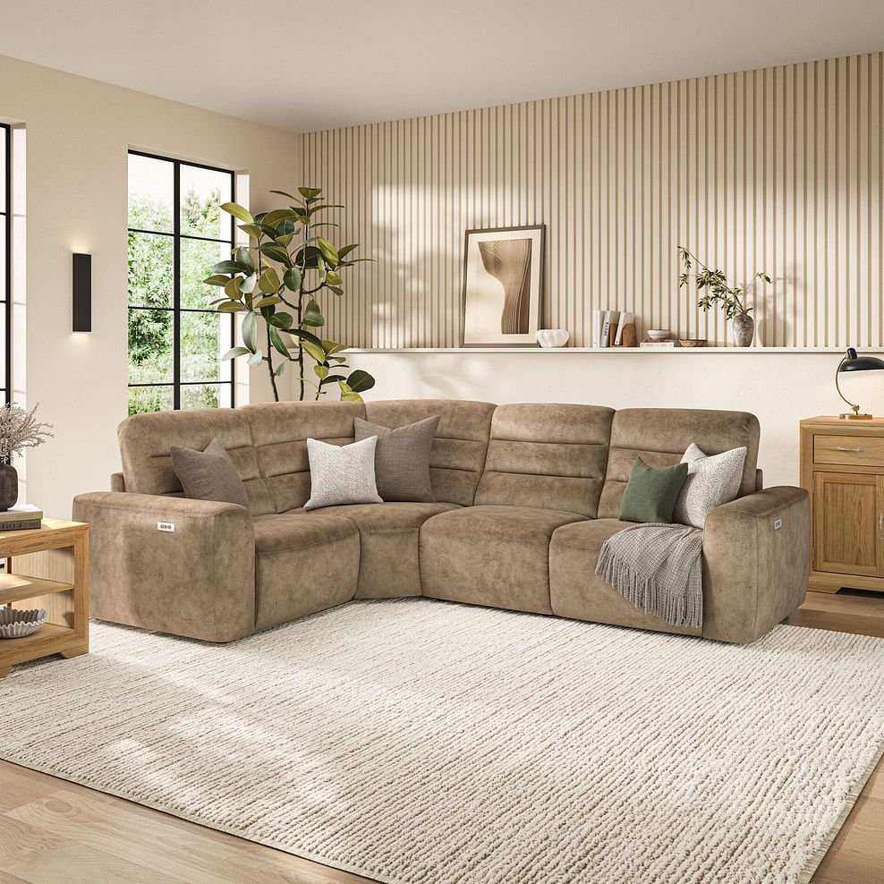 Cohen Group 2 Electric Recliner - Right Hand in Dapple Taupe Fabric 1