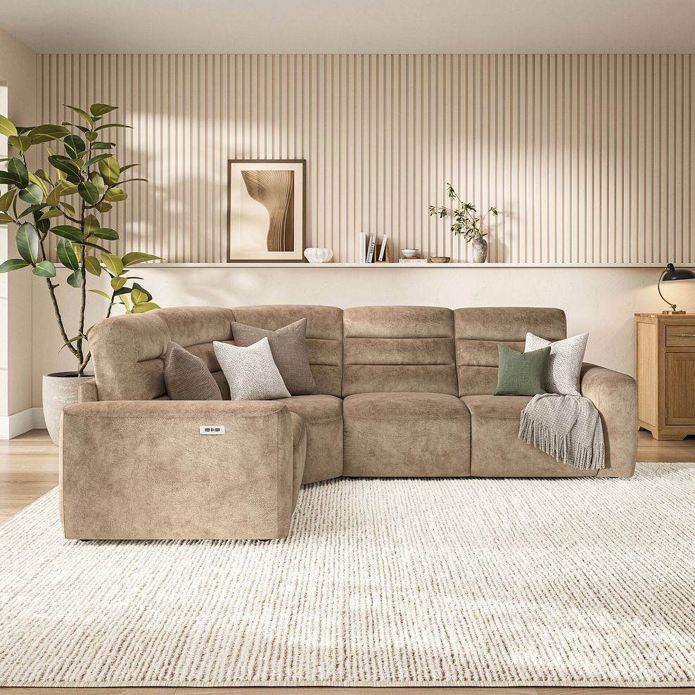 Cohen Group 2 Electric Recliner - Right Hand in Dapple Taupe Fabric 3