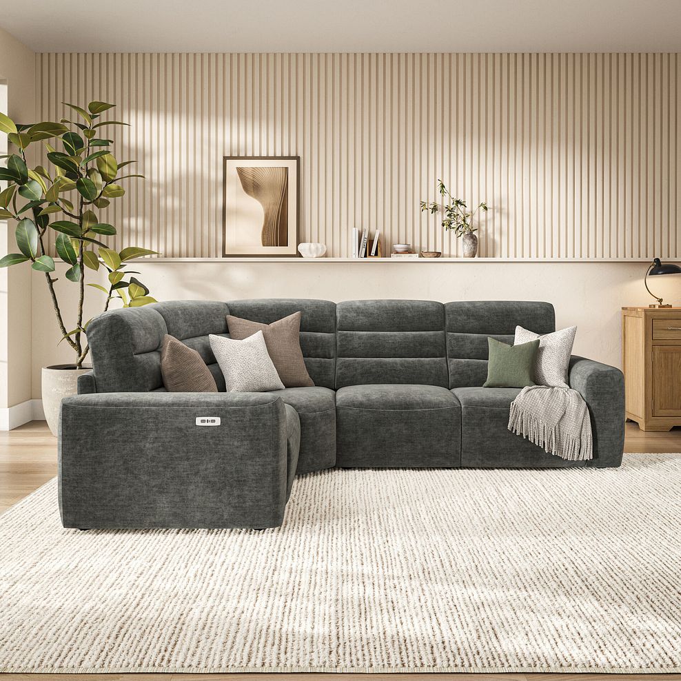 Cohen Group 2 Electric Recliner - Right Hand in Plush Charcoal Fabric 3