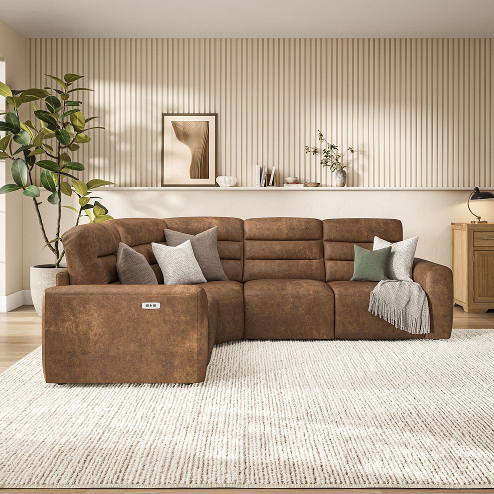 Cohen Group 2 Electric Recliner - Right Hand in Ranch Brown Fabric 3