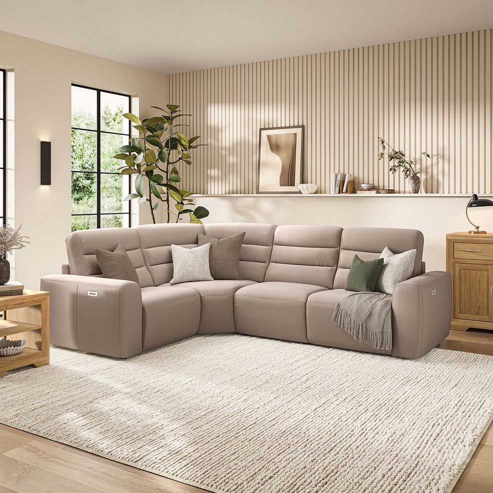 Cohen Group 2 Electric Recliner - Right Hand in Virgo Buff Leather 1