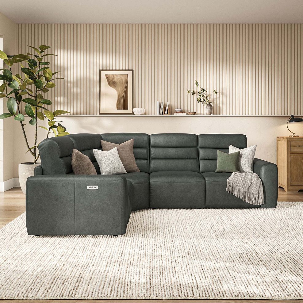 Cohen Group 2 Electric Recliner - Right Hand in Virgo Lead Leather 3