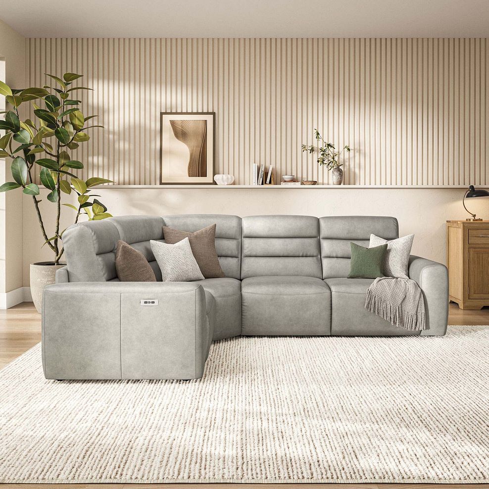 Cohen Group 2 Electric Recliner - Right Hand in Virgo Platinum Leather 3