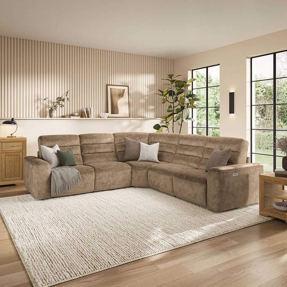 Cohen Group 3 Electric Recliner in Dapple Taupe Fabric 1