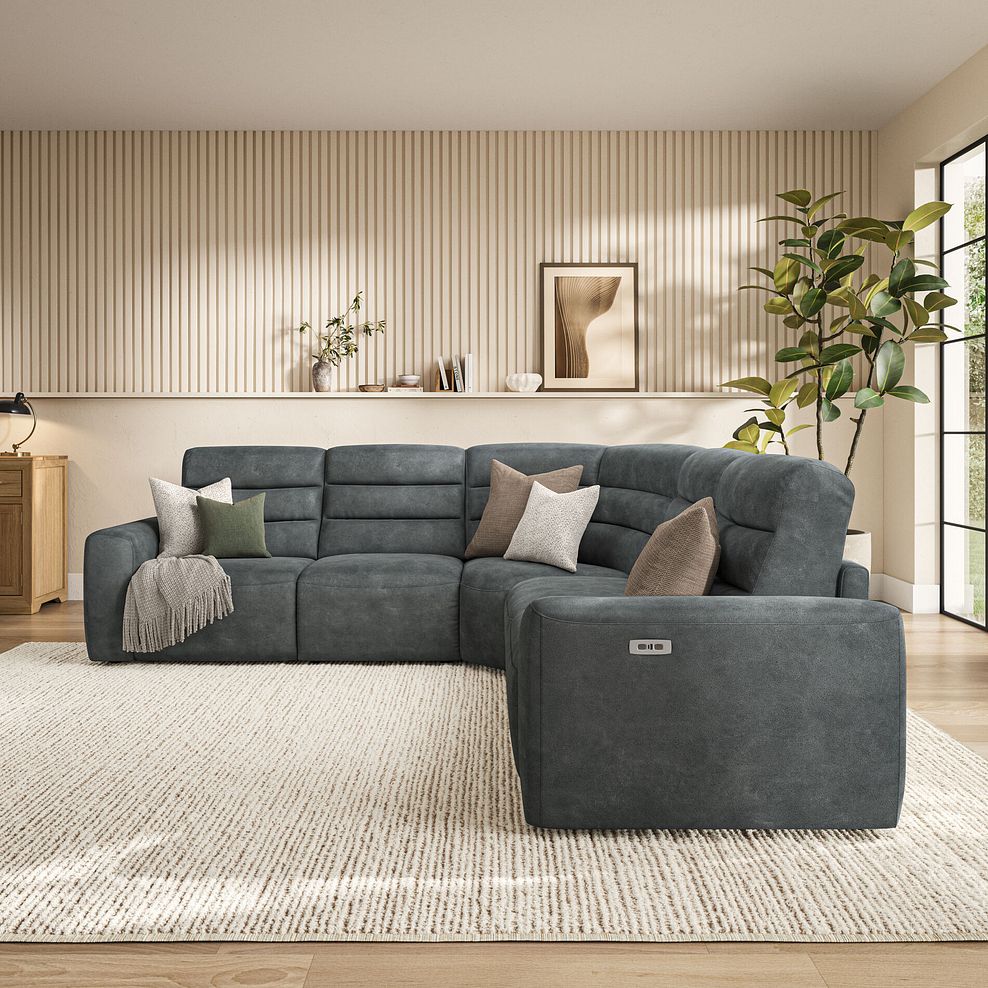 Cohen Group 3 Electric Recliner in Miller Grey Fabric 3