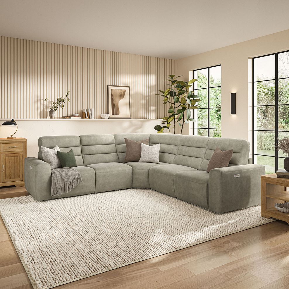 Cohen Group 3 Electric Recliner in Miller Taupe Fabric 1