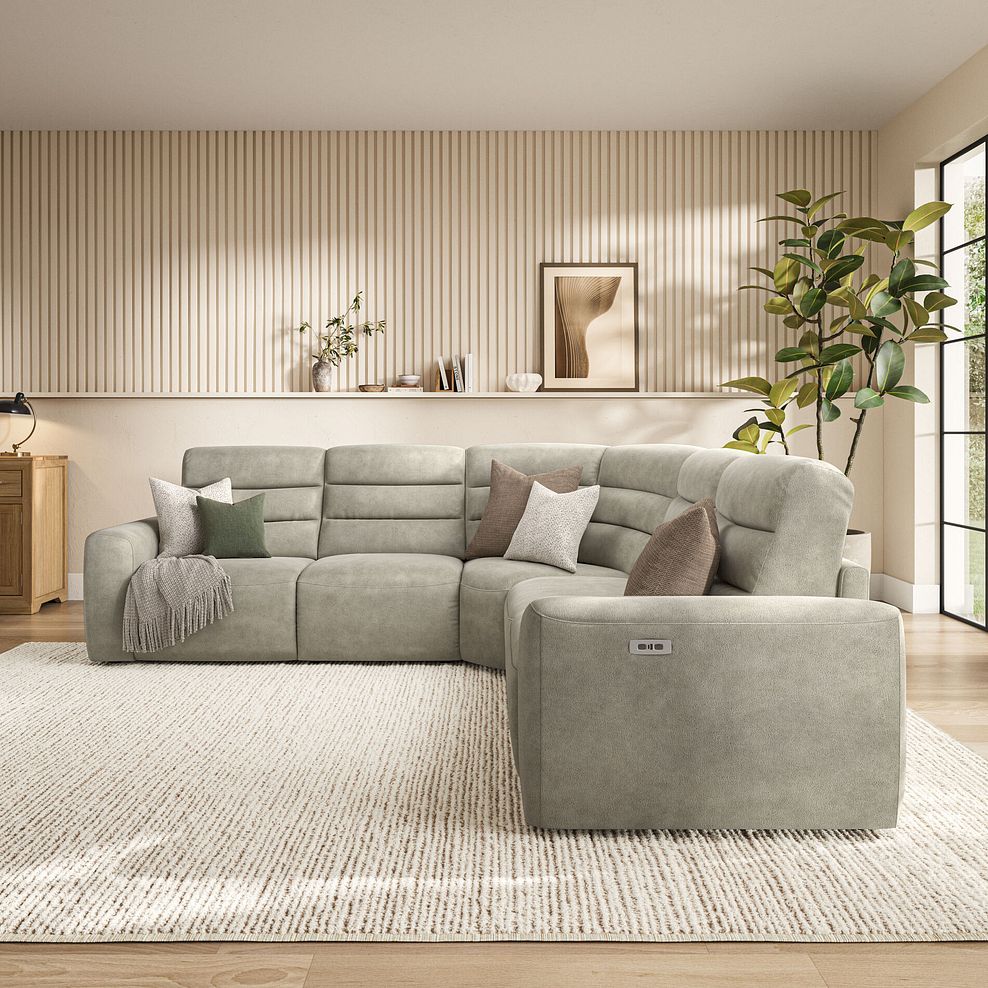 Cohen Group 3 Electric Recliner in Miller Taupe Fabric 3