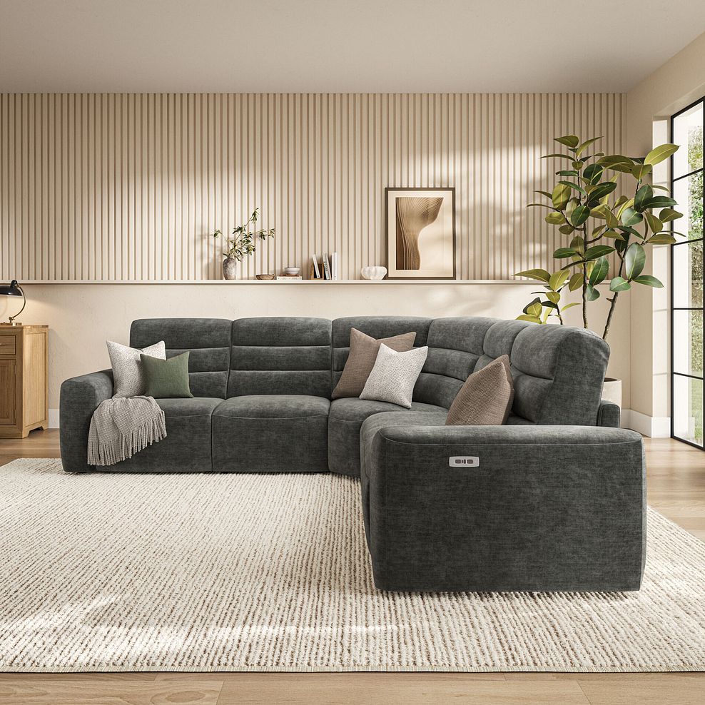 Cohen Group 3 Electric Recliner in Plush Charcoal Fabric 3