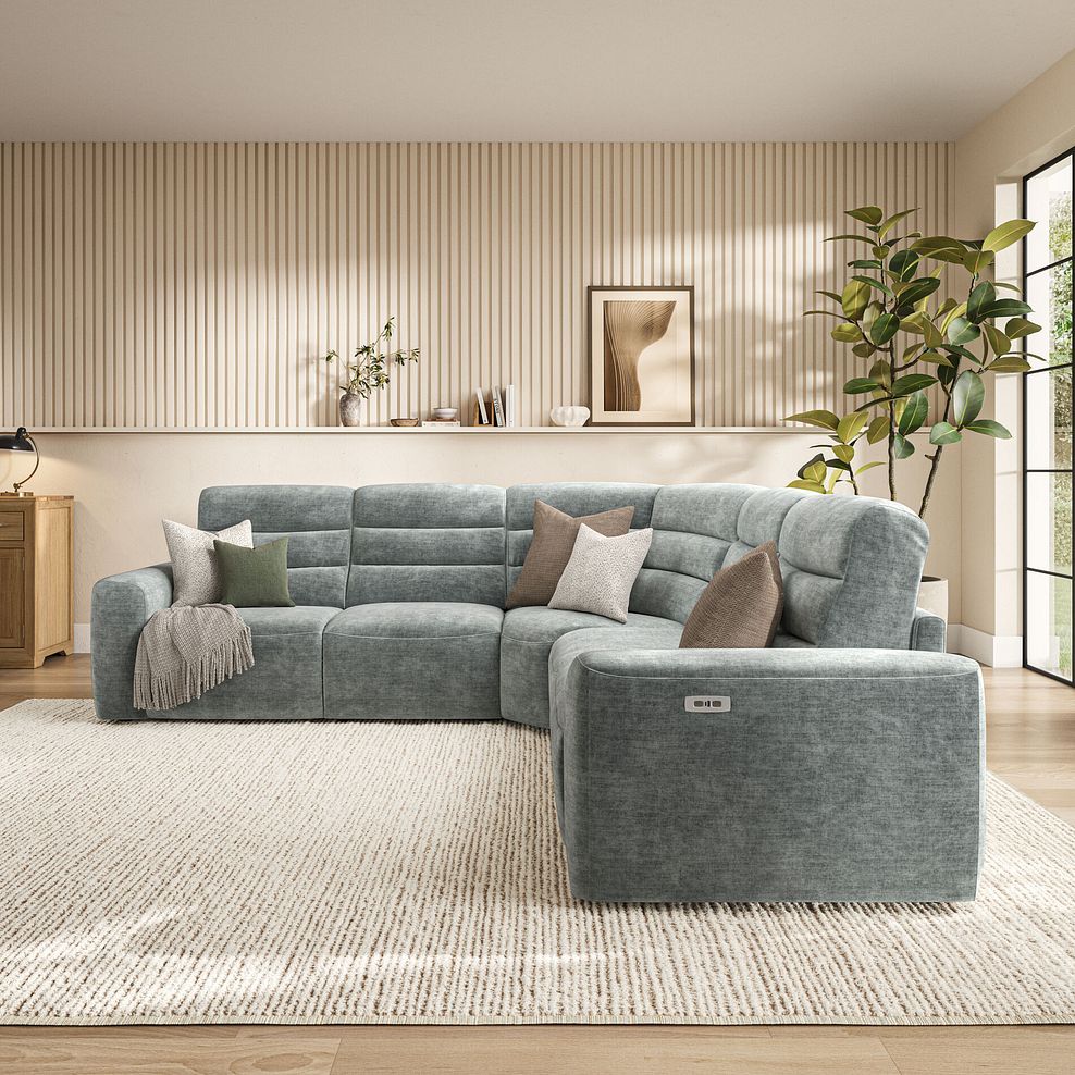 Cohen Group 3 Electric Recliner in Plush Silver Fabric 3