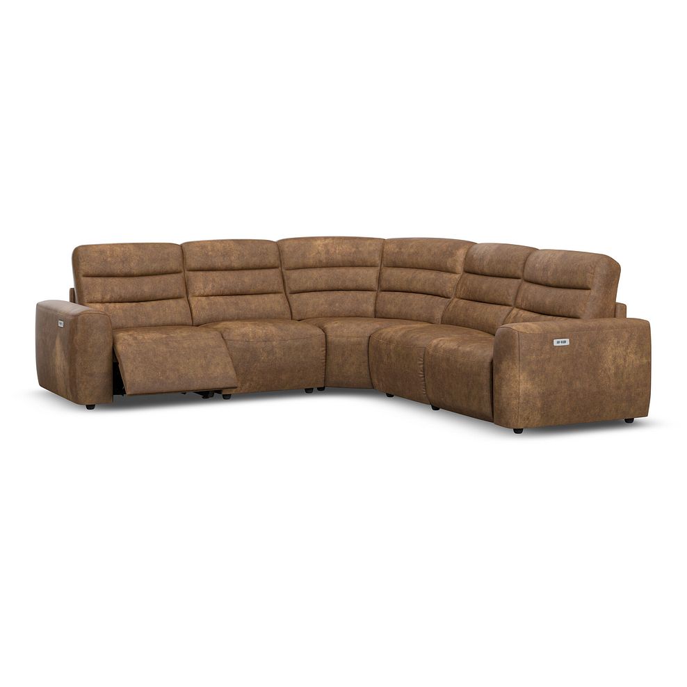 Cohen Group 3 Electric Recliner in Ranch Brown Fabric 2