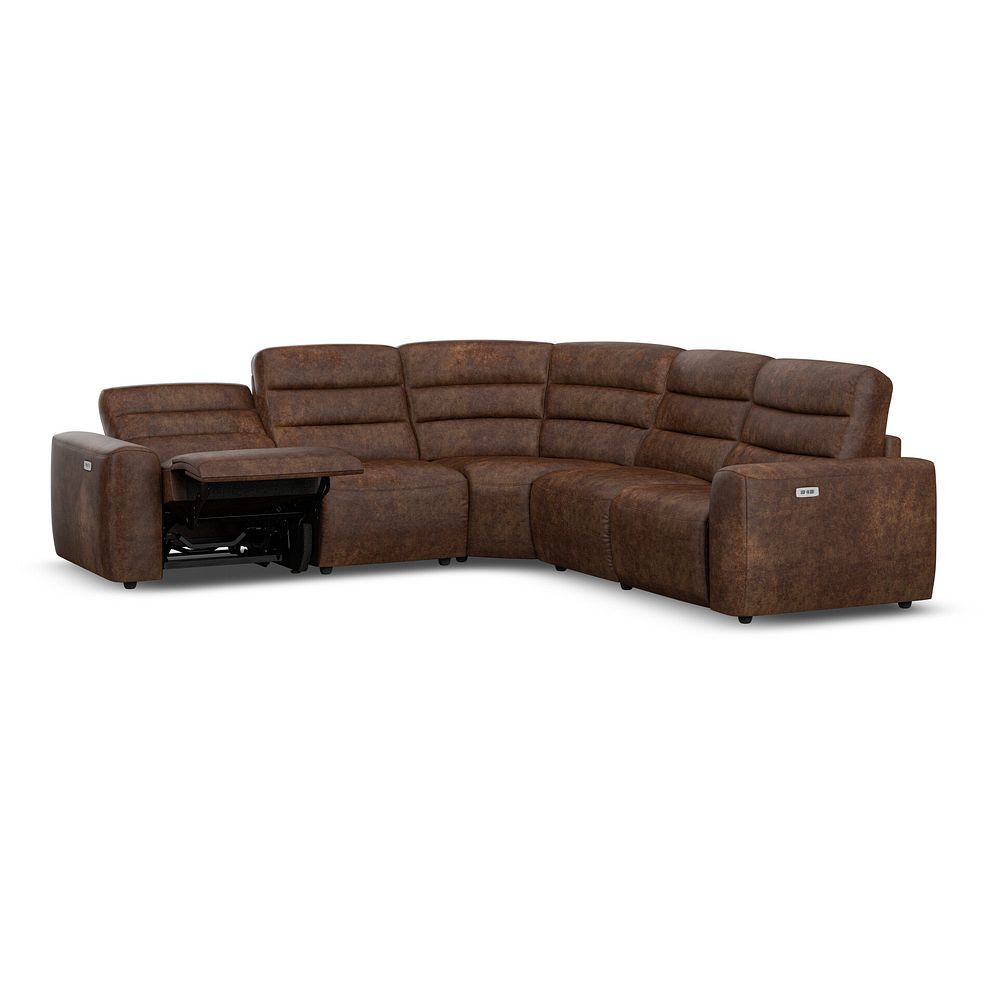 Cohen Group 3 Electric Recliner in Ranch Dark Brown Fabric 3