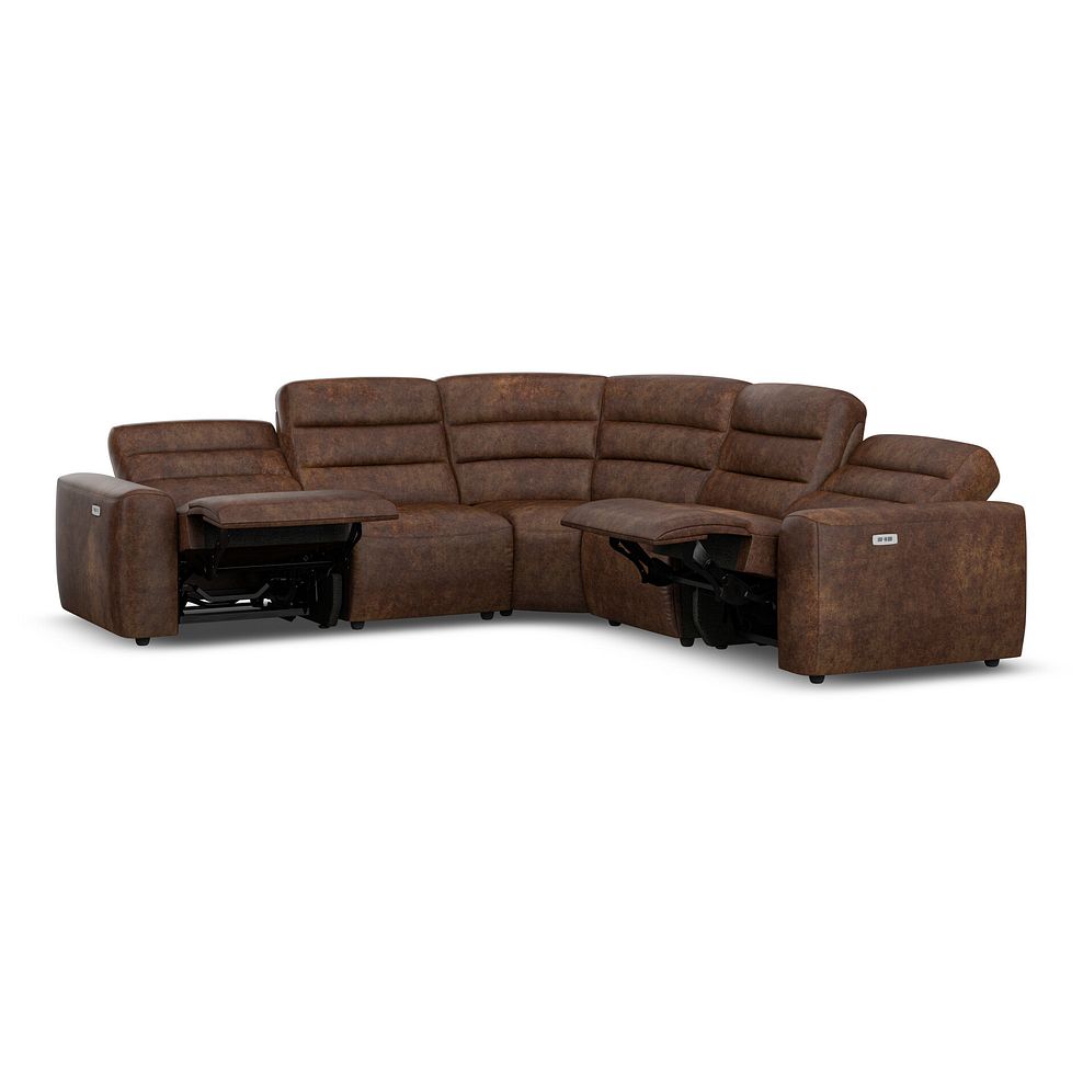 Cohen Group 3 Electric Recliner in Ranch Dark Brown Fabric 4