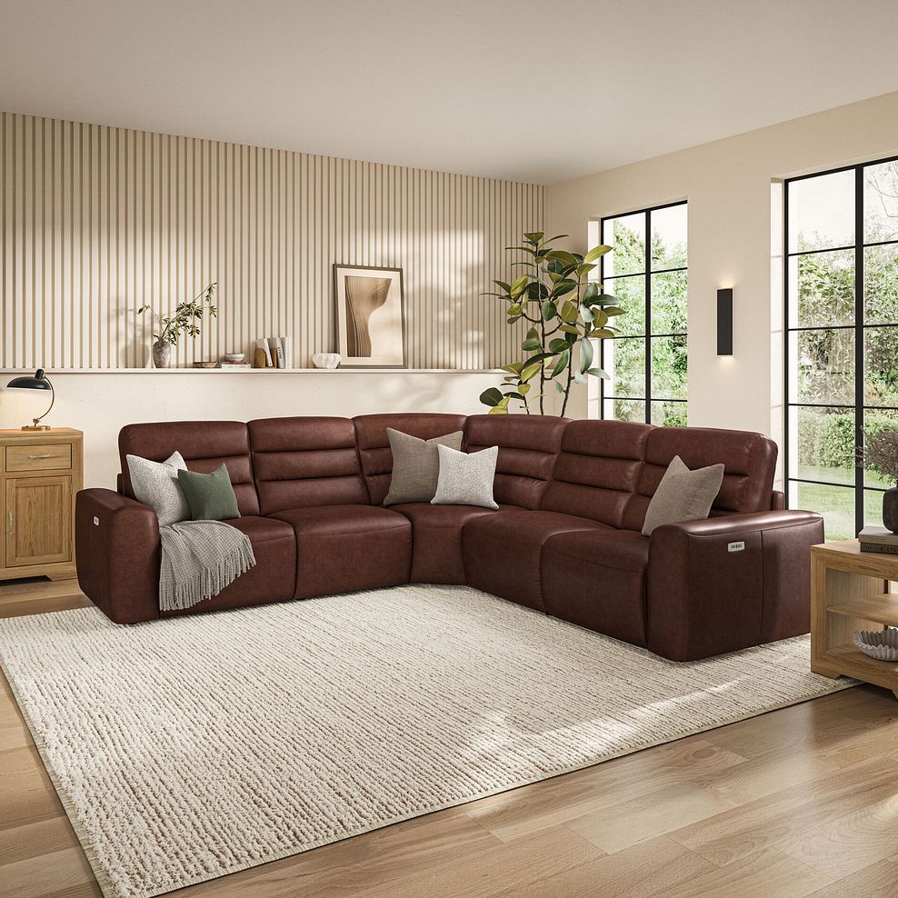 Cohen Group 3 ELectric Recliner in Virgo Chestnut Leather 1