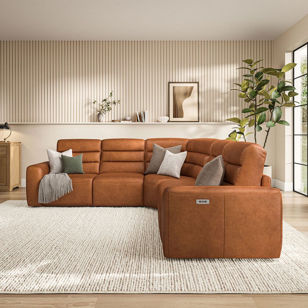 Cohen Group 3 ELectric Recliner in Virgo Cognac Leather 3