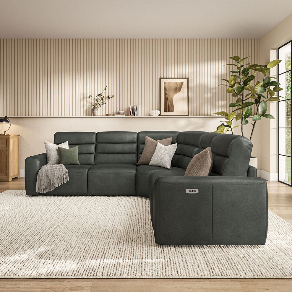 Cohen Group 3 ELectric Recliner in Virgo Lead Leather 3