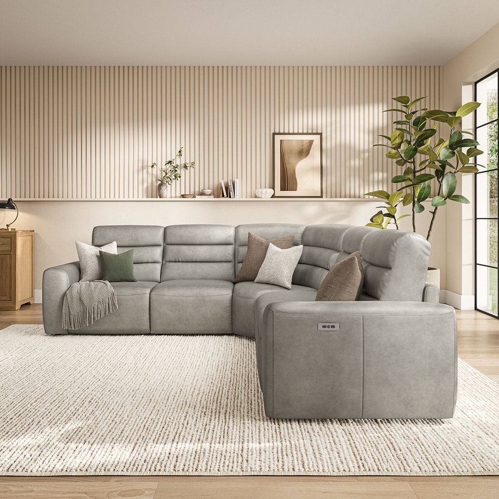 Cohen Group 3 ELectric Recliner in Virgo Platinum Leather 3