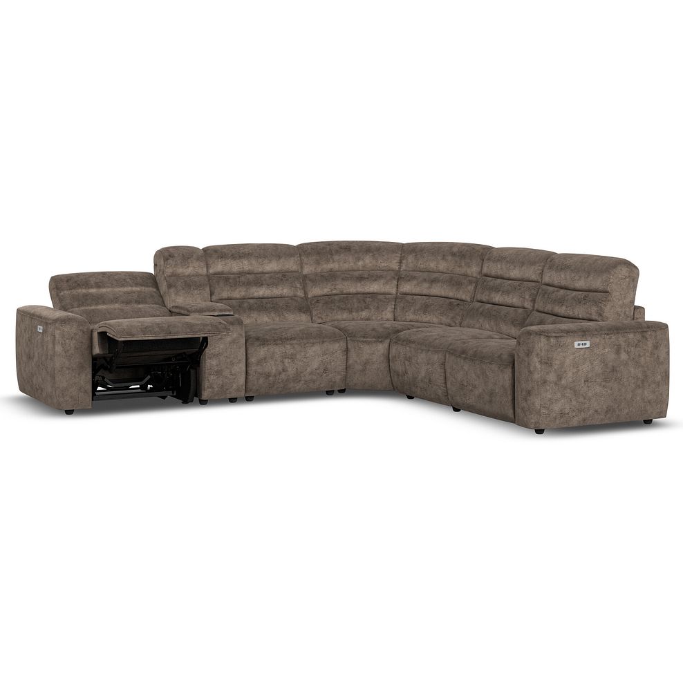 Cohen Group 3 Electric Recliner with 1 Console in Dapple Chocolate Fabric 3