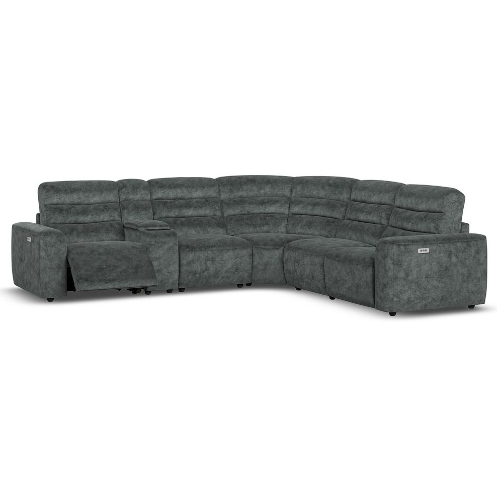 Cohen Group 3 Electric Recliner with 1 Console in Dapple Grey Fabric 2