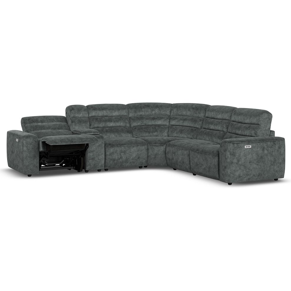 Cohen Group 3 Electric Recliner with 1 Console in Dapple Grey Fabric 3