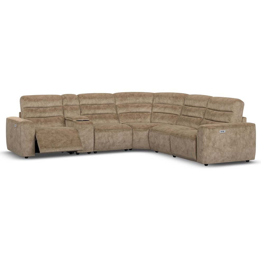 Cohen Group 3 Electric Recliner with 1 Console in Dapple Taupe Fabric 2