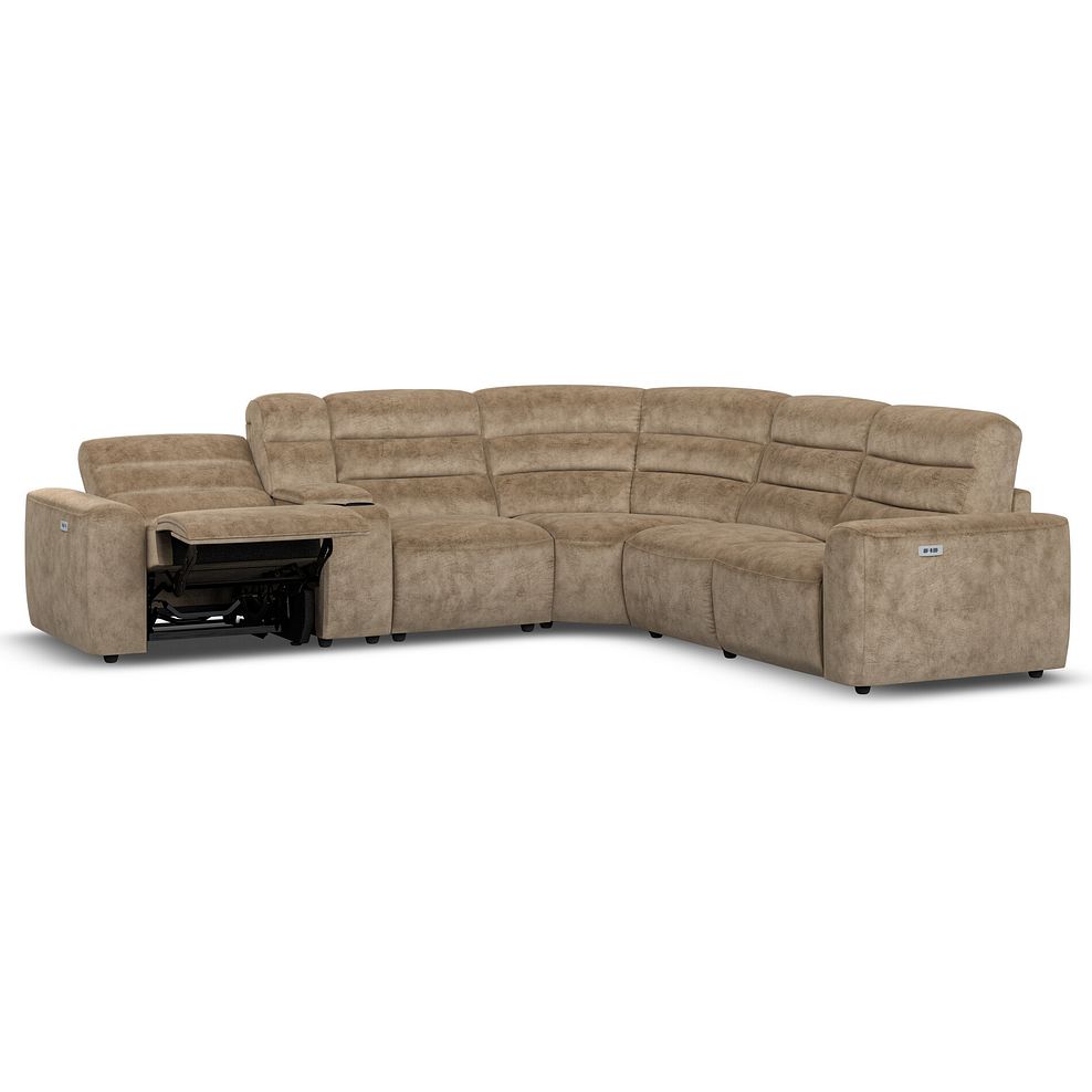 Cohen Group 3 Electric Recliner with 1 Console in Dapple Taupe Fabric 3