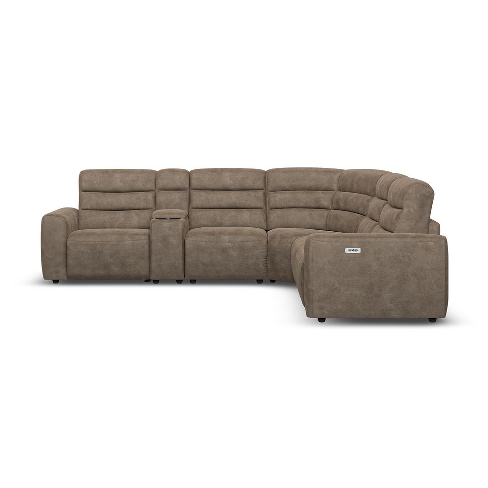 Cohen Group 3 Electric Recliner with 1 Console in Miller Earth Brown Fabric 5