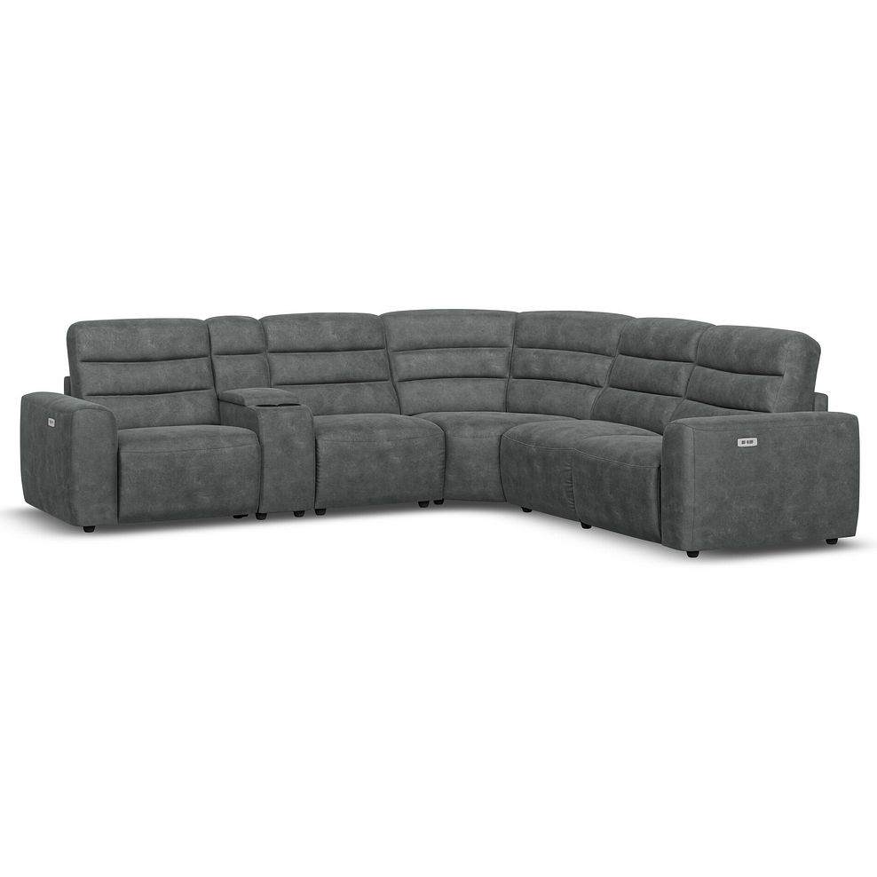 Cohen Group 3 Electric Recliner with 1 Console in Miller Grey Fabric 1