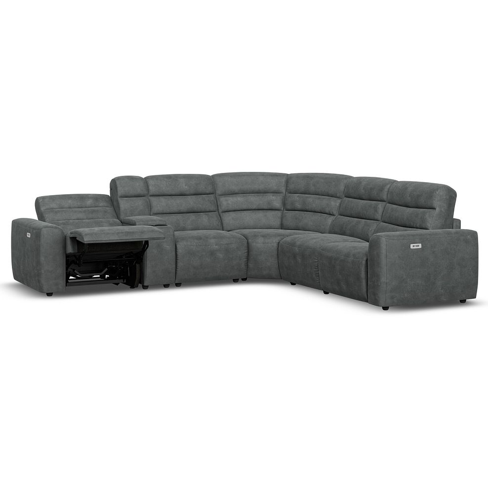 Cohen Group 3 Electric Recliner with 1 Console in Miller Grey Fabric 3