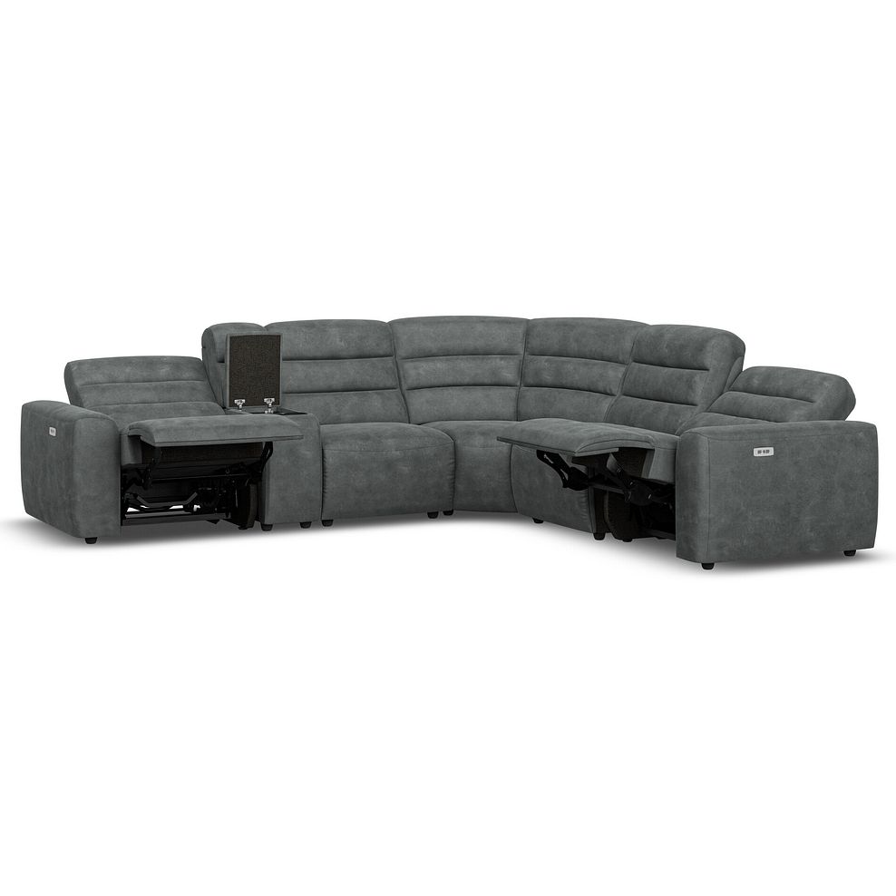 Cohen Group 3 Electric Recliner with 1 Console in Miller Grey Fabric 4