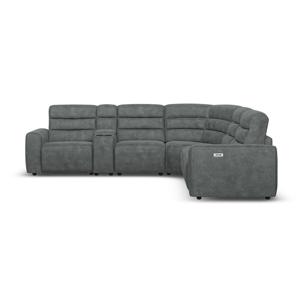 Cohen Group 3 Electric Recliner with 1 Console in Miller Grey Fabric 5