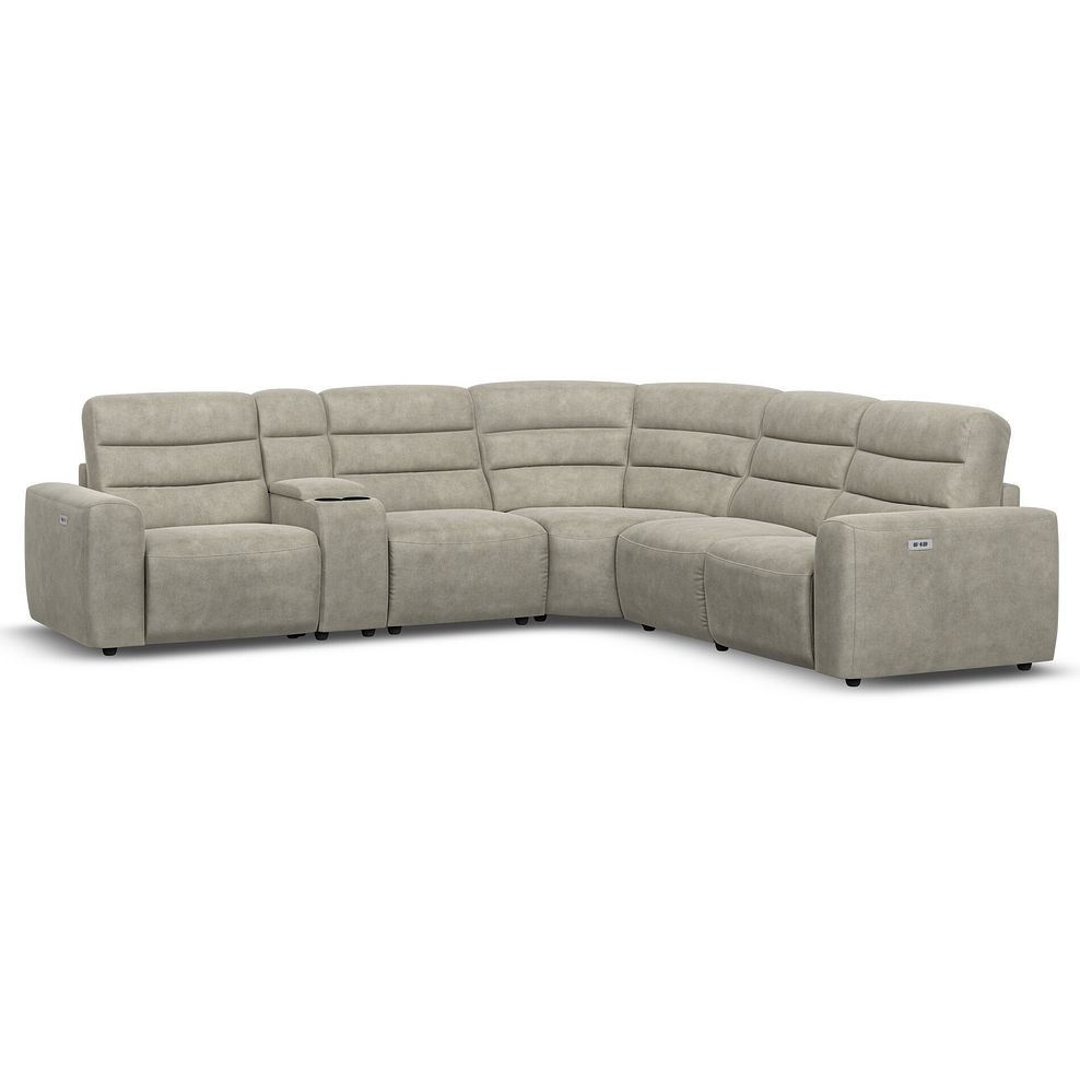 Cohen Group 3 Electric Recliner with 1 Console in Miller Taupe Fabric 1