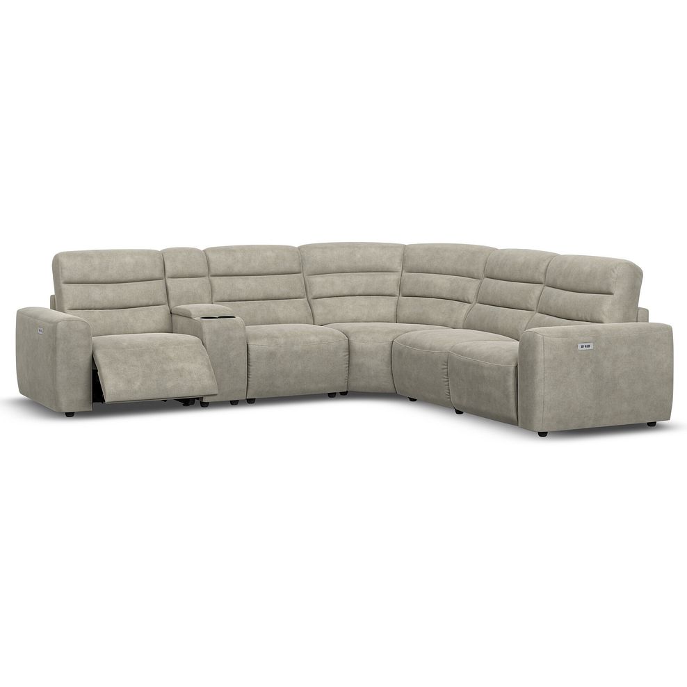 Cohen Group 3 Electric Recliner with 1 Console in Miller Taupe Fabric 2