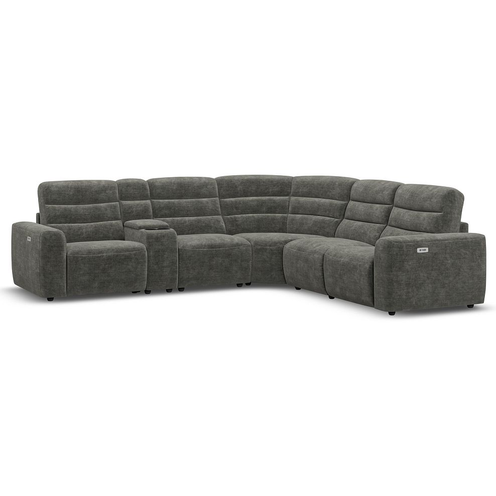 Cohen Group 3 Electric Recliner with 1 Console in Plush Charcoal Fabric 1