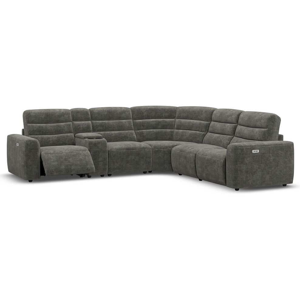 Cohen Group 3 Electric Recliner with 1 Console in Plush Charcoal Fabric 2