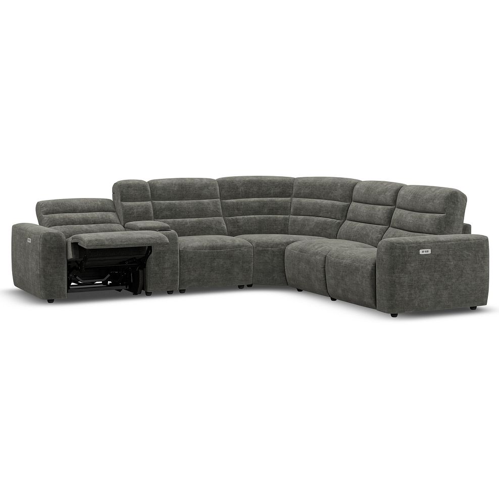 Cohen Group 3 Electric Recliner with 1 Console in Plush Charcoal Fabric 3