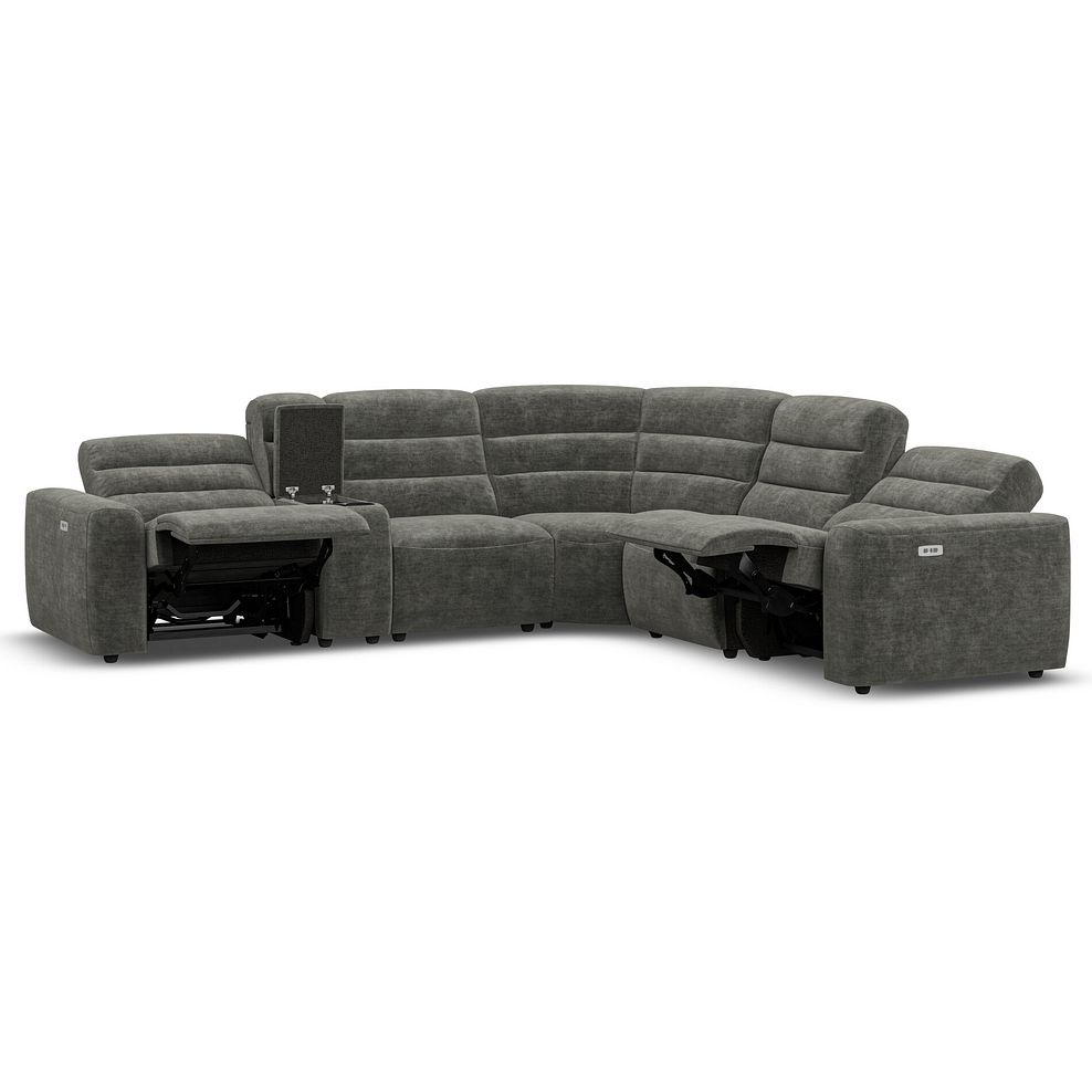 Cohen Group 3 Electric Recliner with 1 Console in Plush Charcoal Fabric 4