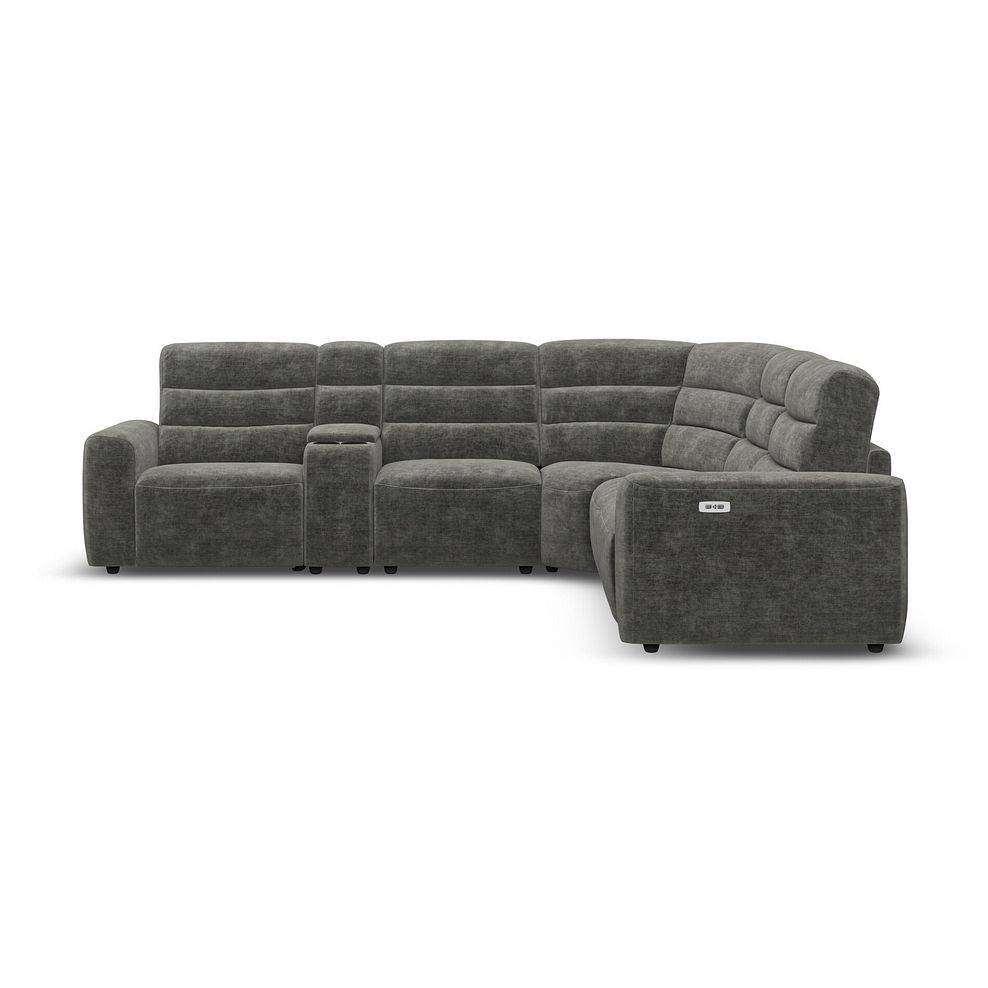Cohen Group 3 Electric Recliner with 1 Console in Plush Charcoal Fabric 5