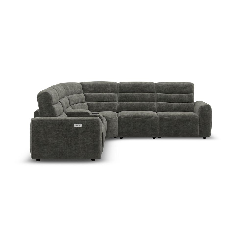Cohen Group 3 Electric Recliner with 1 Console in Plush Charcoal Fabric 7
