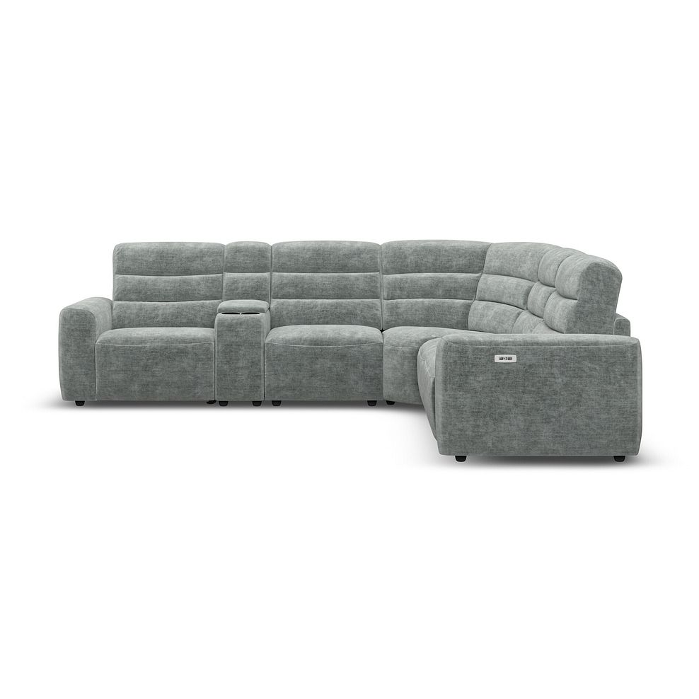 Cohen Group 3 Electric Recliner with 1 Console in Plush Silver Fabric 5