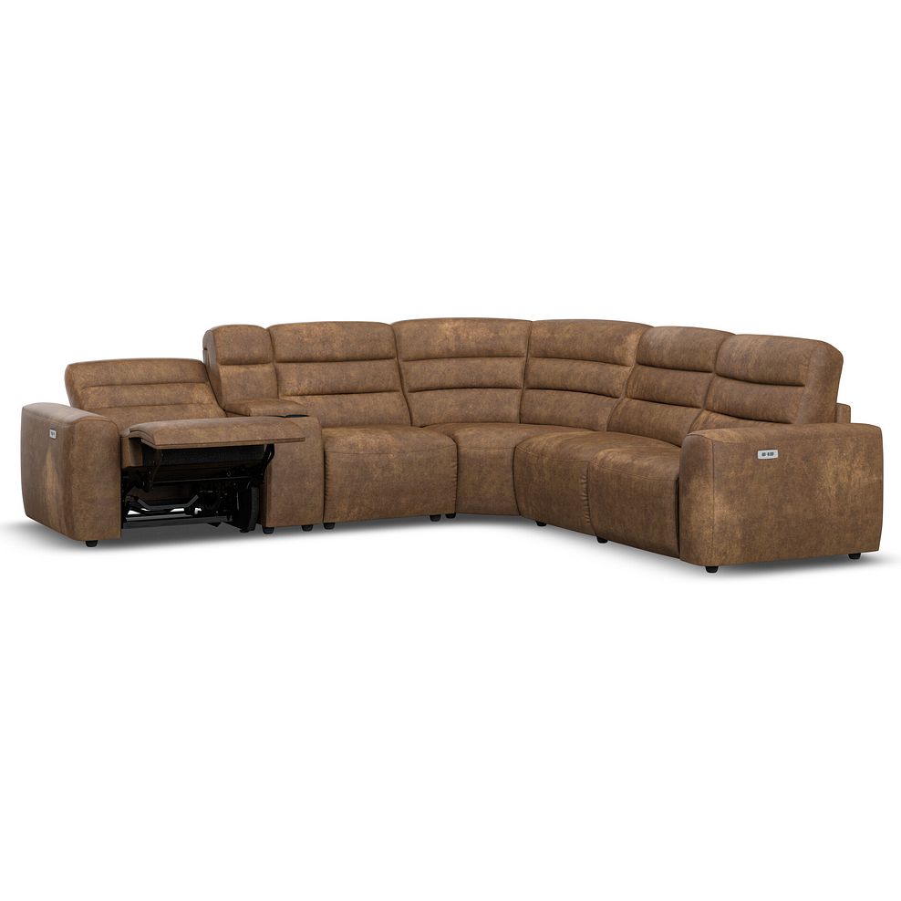 Cohen Group 3 Electric Recliner with 1 Console in Ranch Brown Fabric 3