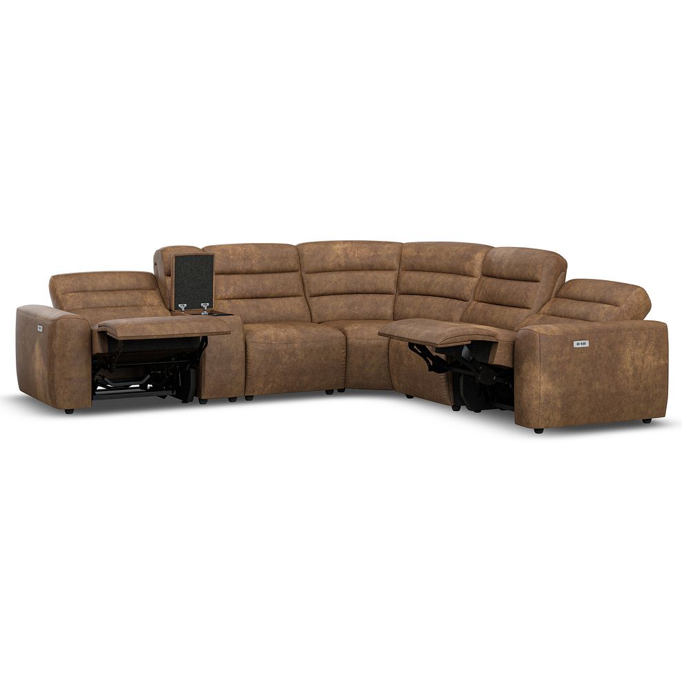 Cohen Group 3 Electric Recliner with 1 Console in Ranch Brown Fabric 4