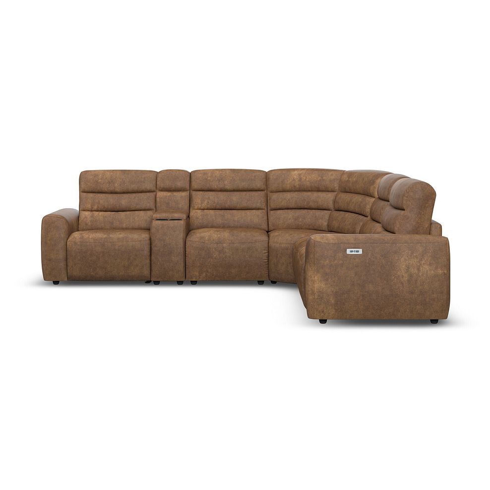 Cohen Group 3 Electric Recliner with 1 Console in Ranch Brown Fabric 5