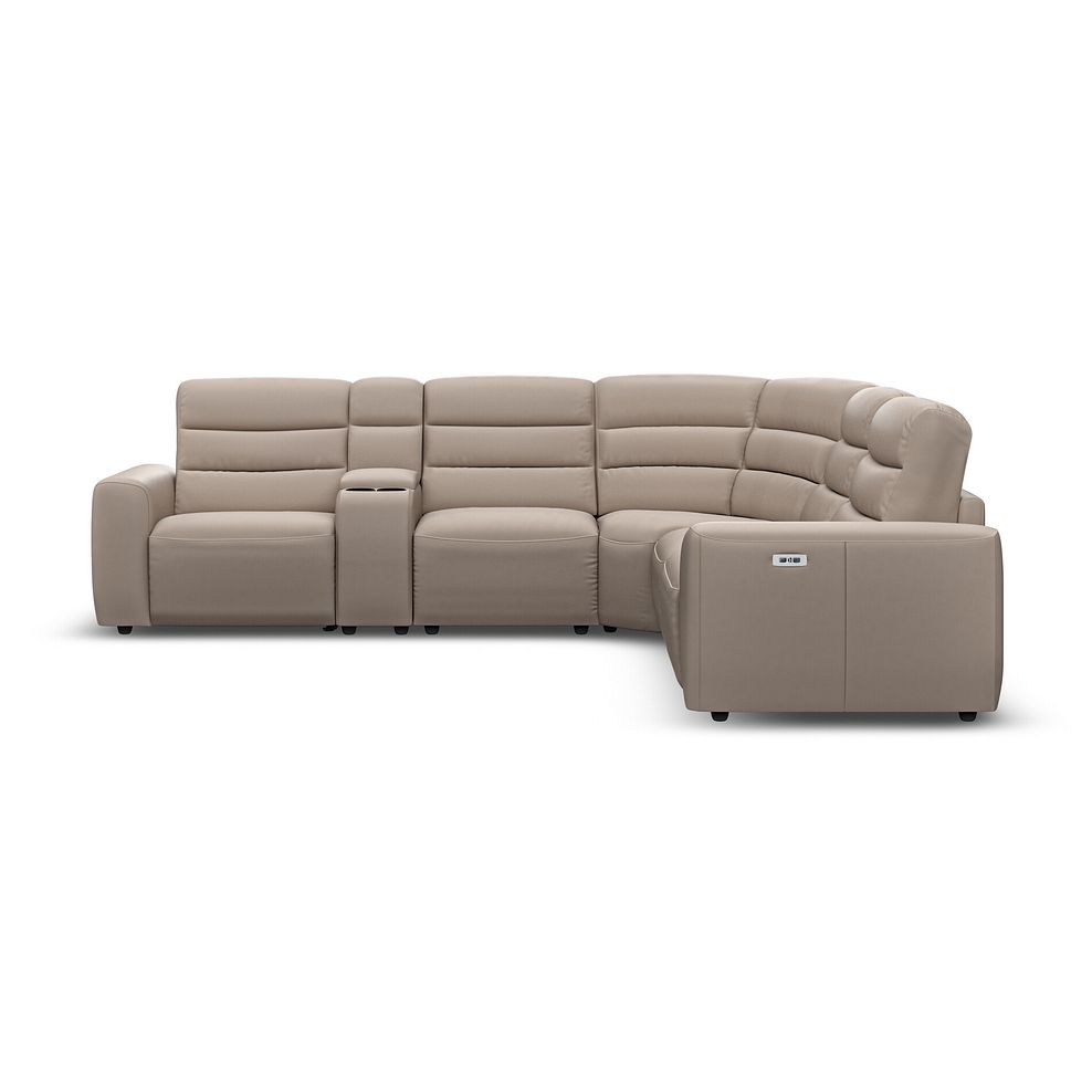 Cohen Group 3 Electric Recliner with 1 Console in Virgo Buff Leather 5