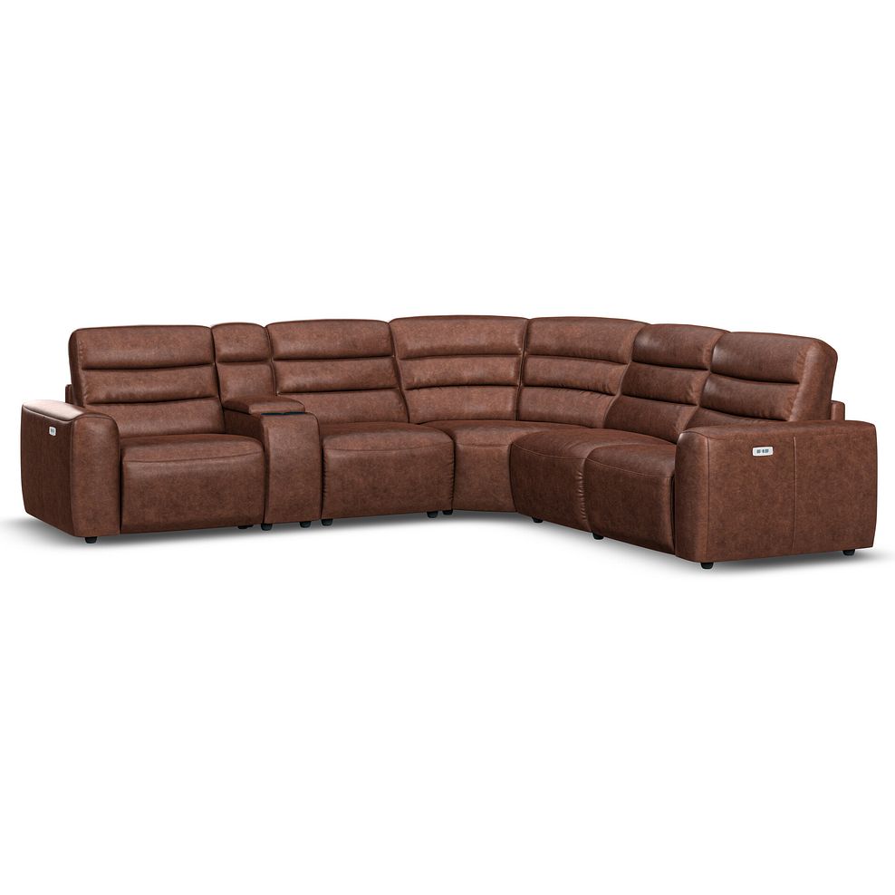 Cohen Group 3 Electric Recliner with 1 Console in Virgo Chestnut Leather 1