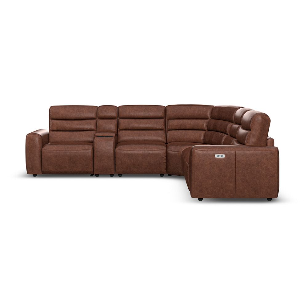 Cohen Group 3 Electric Recliner with 1 Console in Virgo Chestnut Leather 5