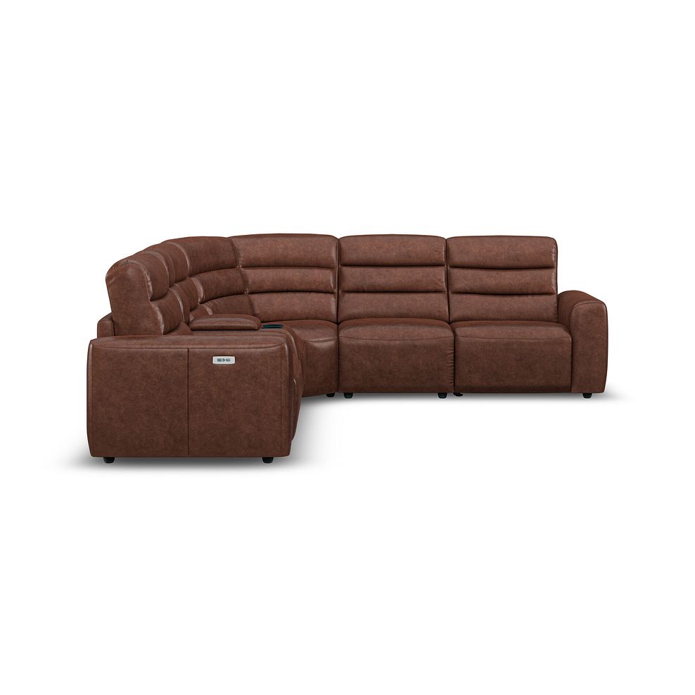 Cohen Group 3 Electric Recliner with 1 Console in Virgo Chestnut Leather 7