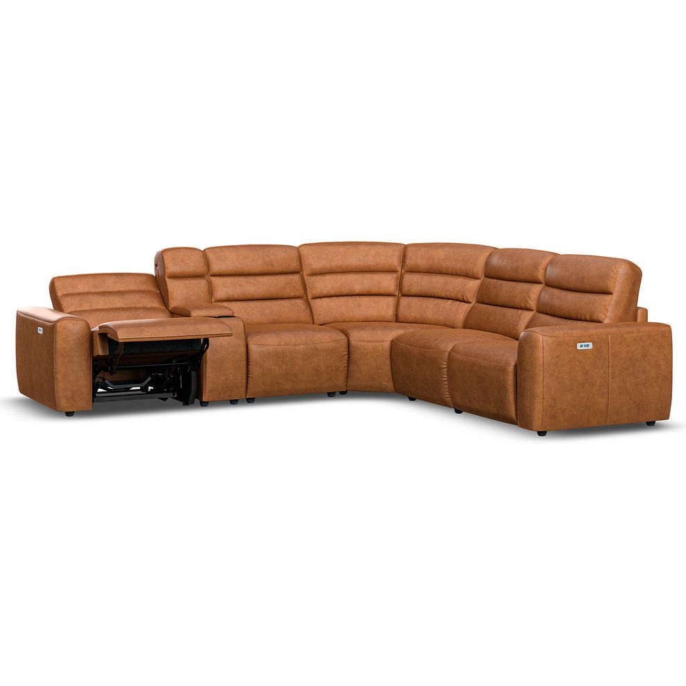 Cohen Group 3 Electric Recliner with 1 Console in Virgo Cognac Leather 3
