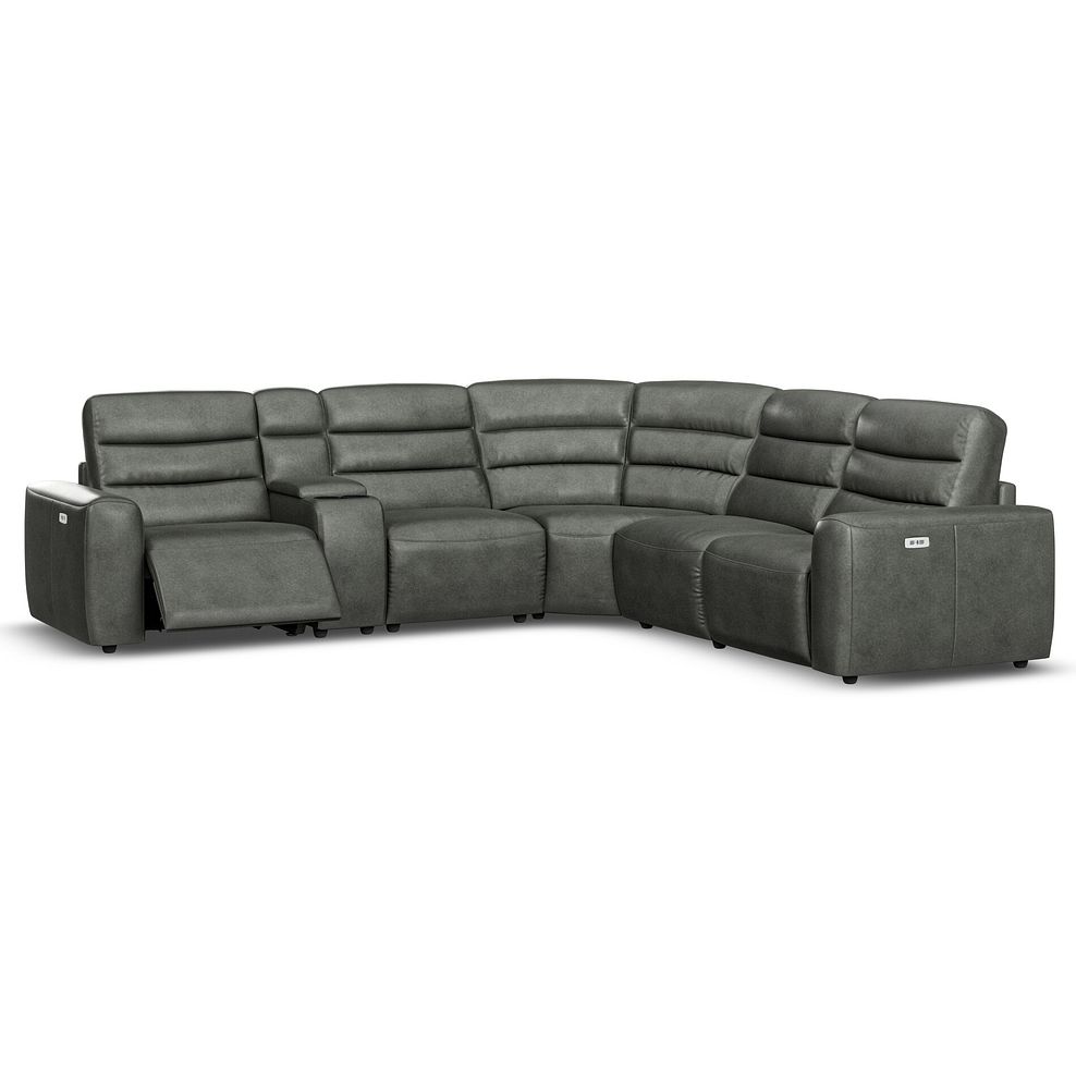 Cohen Group 3 Electric Recliner with 1 Console in Virgo Lead Leather 2